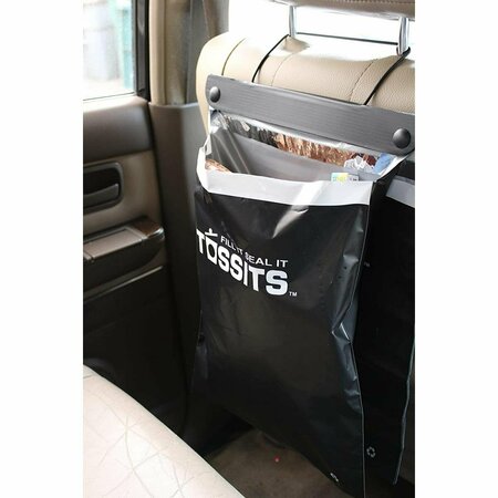 TOSSITS 2 gal Disposable Car Garbage Bags, Black 105544